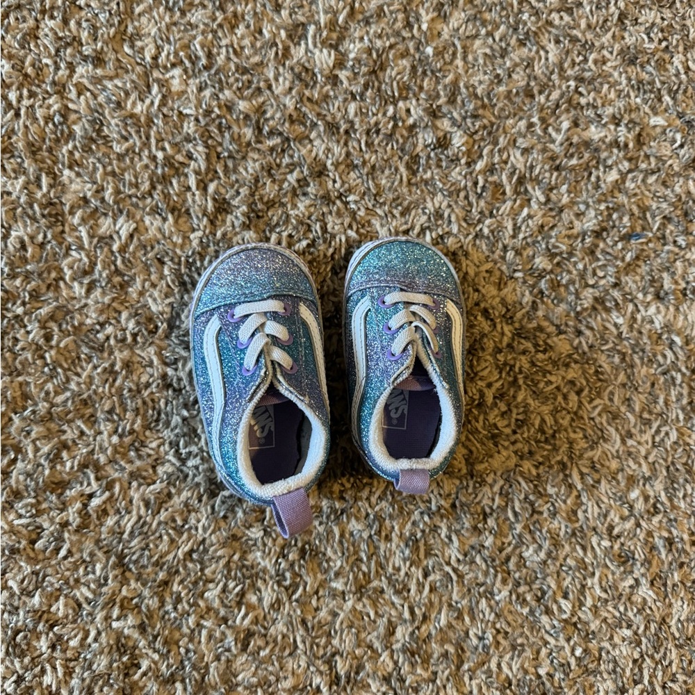 Baby girl soft bottom sparkly vans!